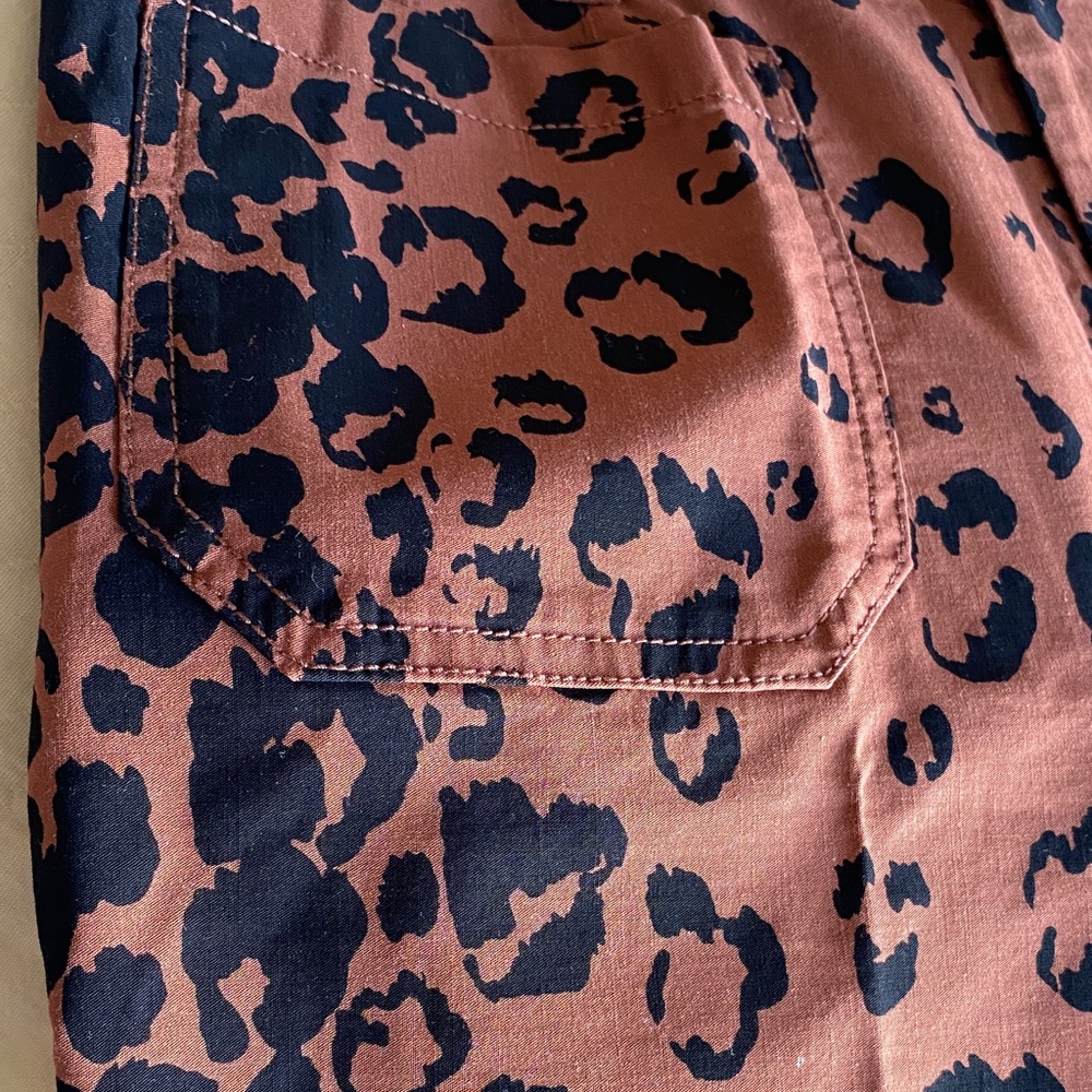 🐆 Anthropologie Maeve Colette Cropped Wide-Leg Animal Print Pants NWOT 28 sz 6 - Picture 8 of 10